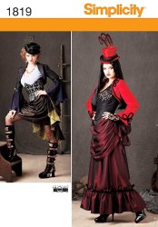 1819 STEAMPUNK CORSET, SKIRT, BOLERO, BUSTLE PATTERN 6-12
